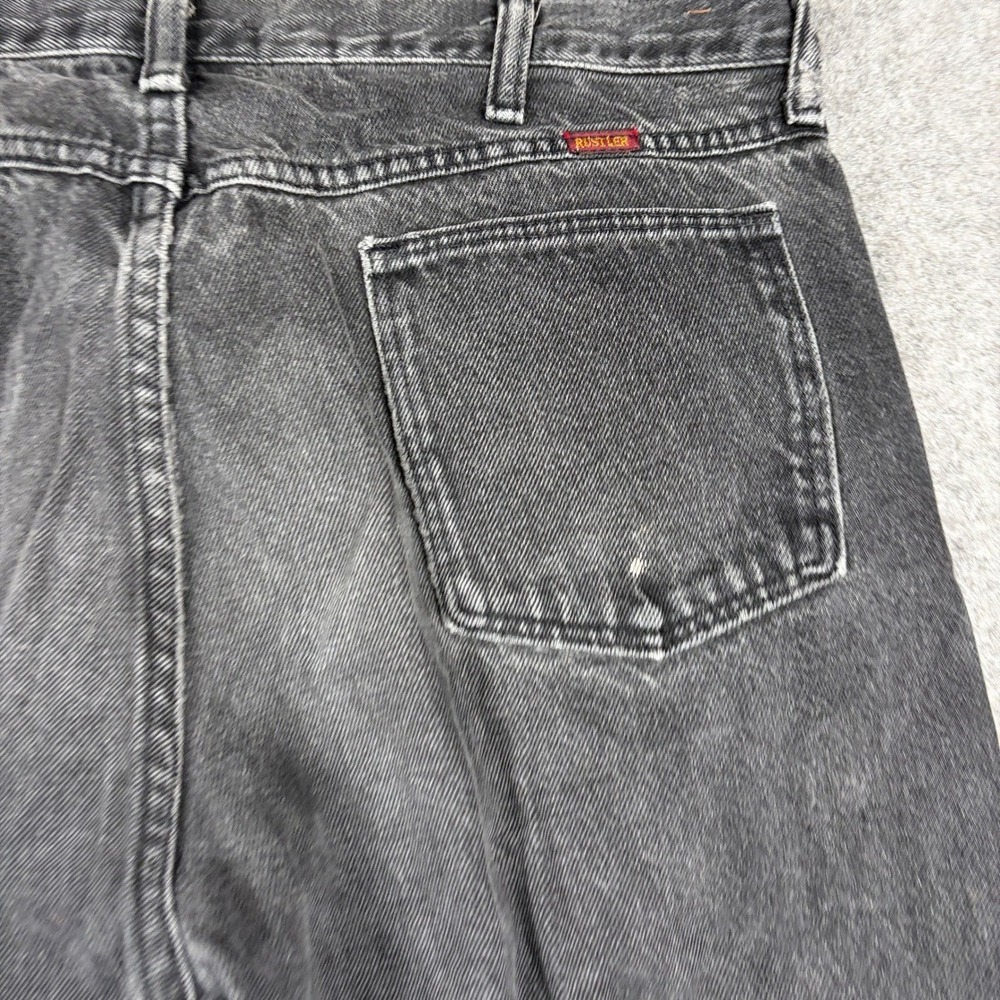 Rustler Jeans Mens 36x30 Black Faded Denim Regular Fit Western Outdoor Rugged - Picture 11 of 16